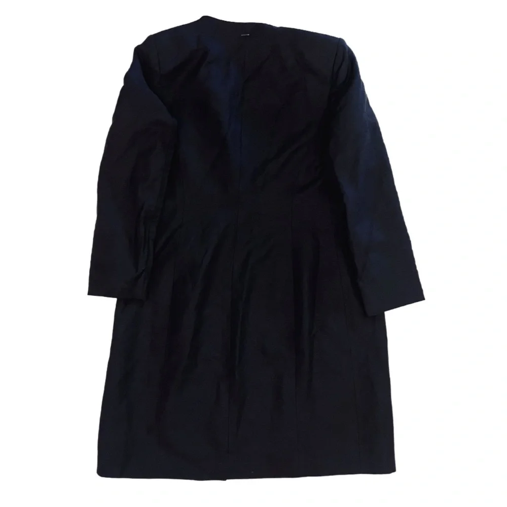 Calvin Klein Linen Blend Long Open Front Blazer Jacket Sz 12 - Picture 4 of 6